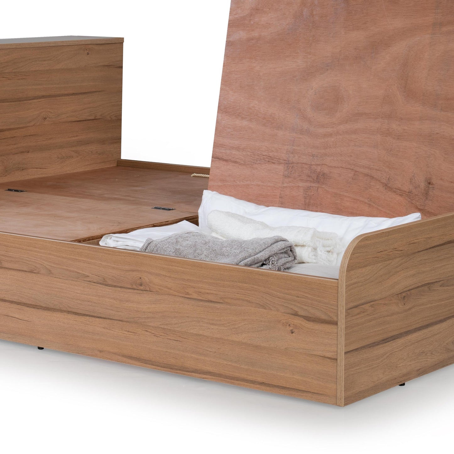 Queen Size Bed with Storage Headboard