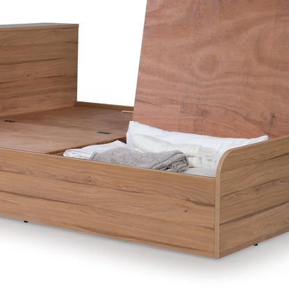 Queen Size Bed with Storage Headboard