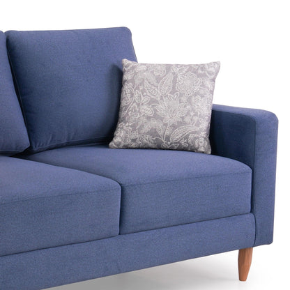 Velvet 3 Seater Sofa in Dark Blue