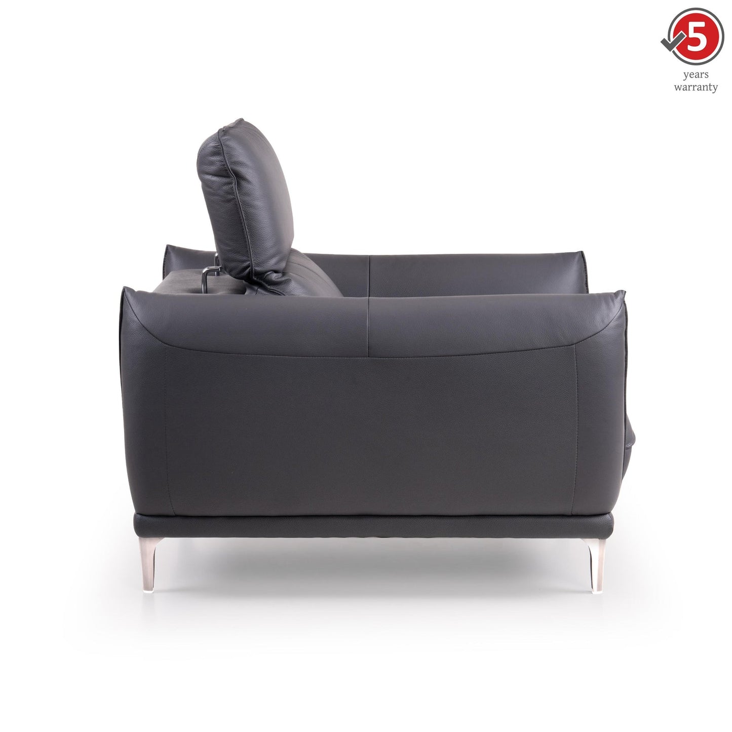 Leather 1 Seater Sofa with Adjustable Headrest