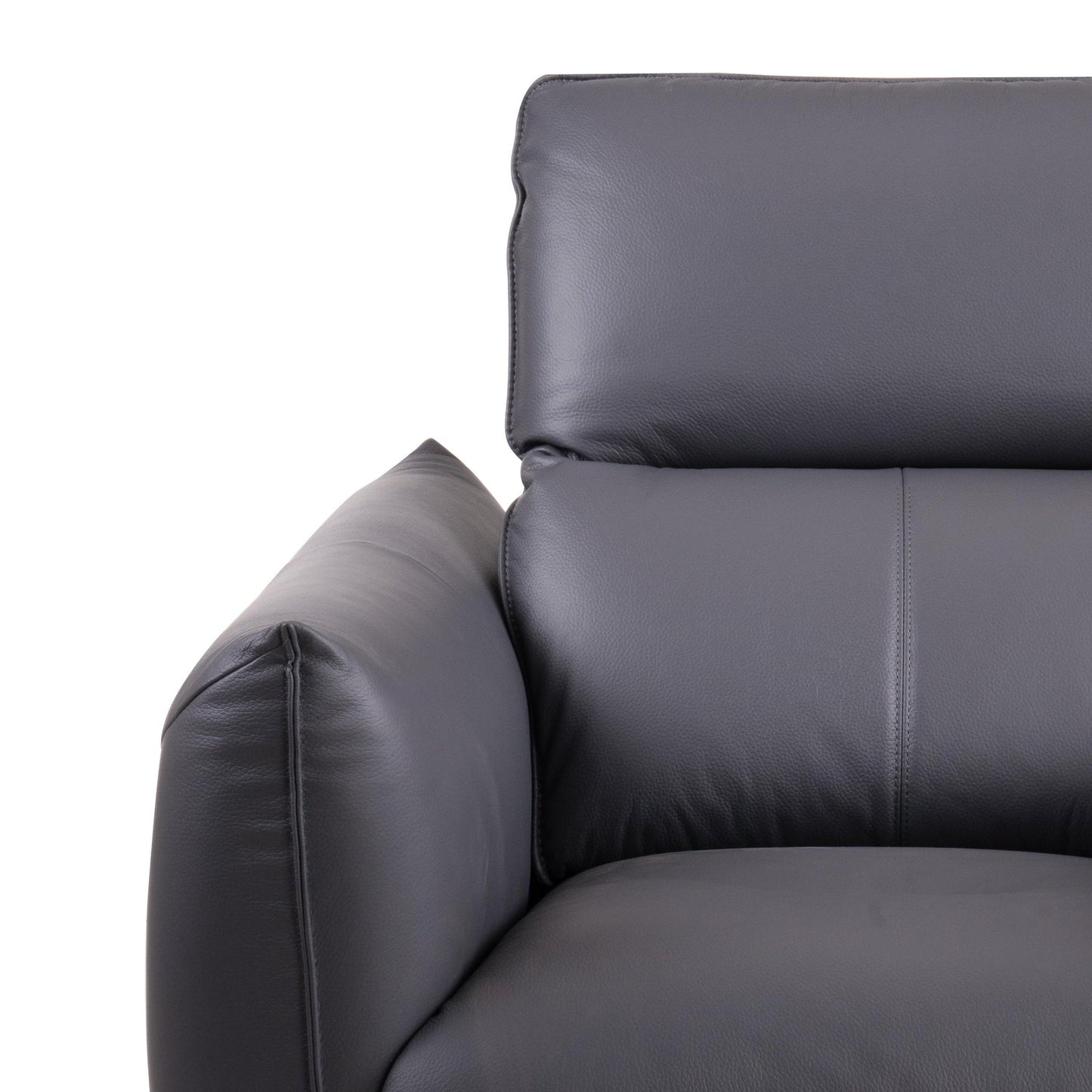 Leather 1 Seater Sofa with Adjustable Headrest