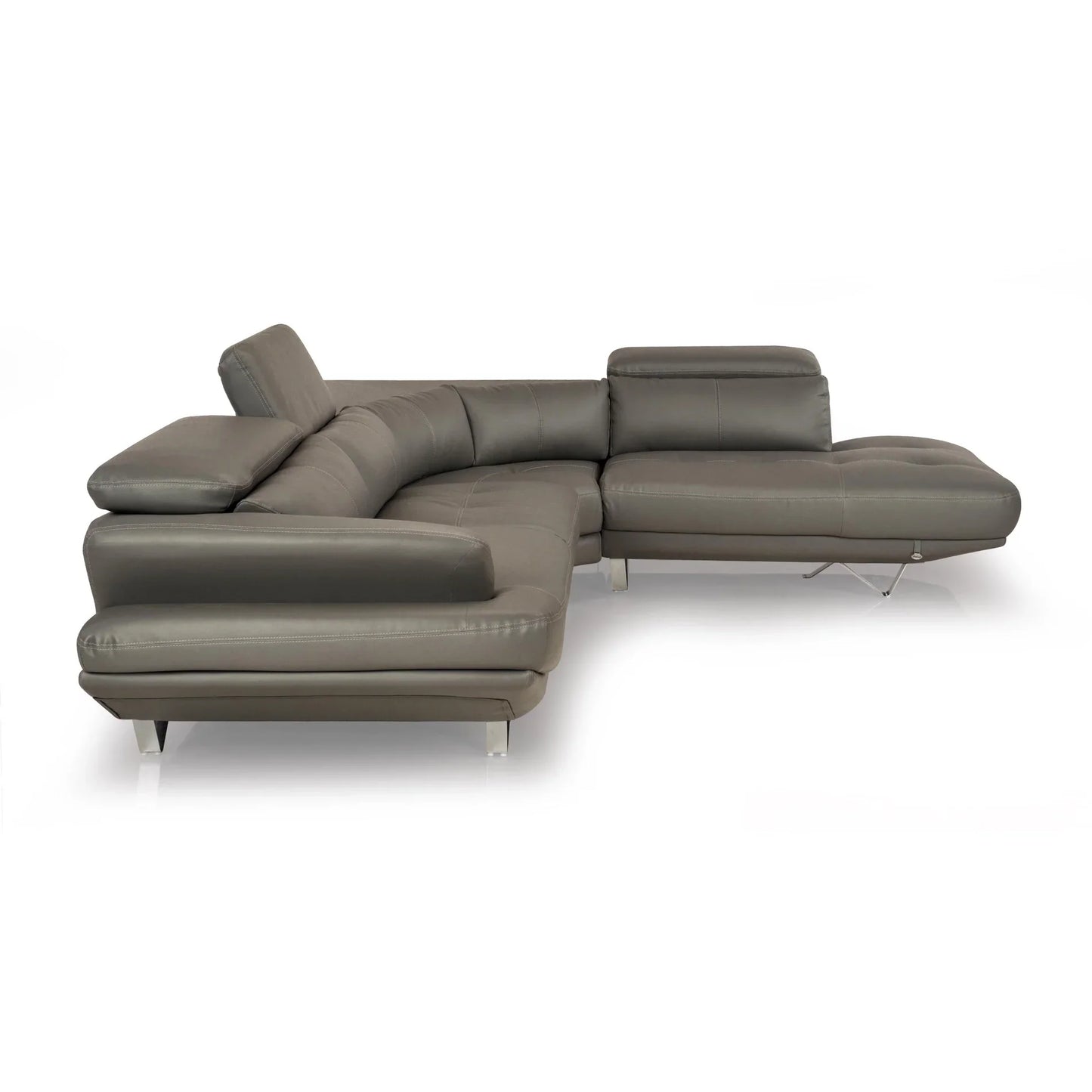 Leatherette L-Shape Sofa with Adjustable Headrest