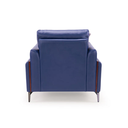 Leatherette 1 Seater Sofa in Galaxy Blue