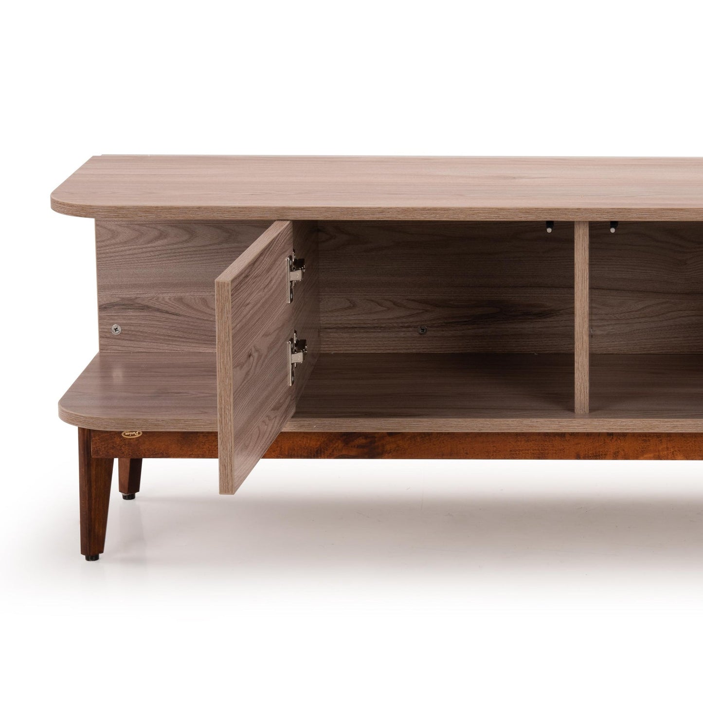 TV Unit in Light Grey Finish with Laminate Top