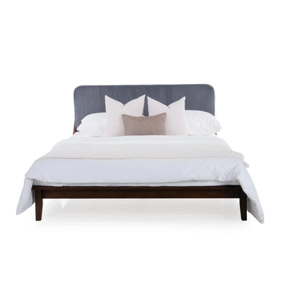 Upholstered Low-Profile Queen Size Bed