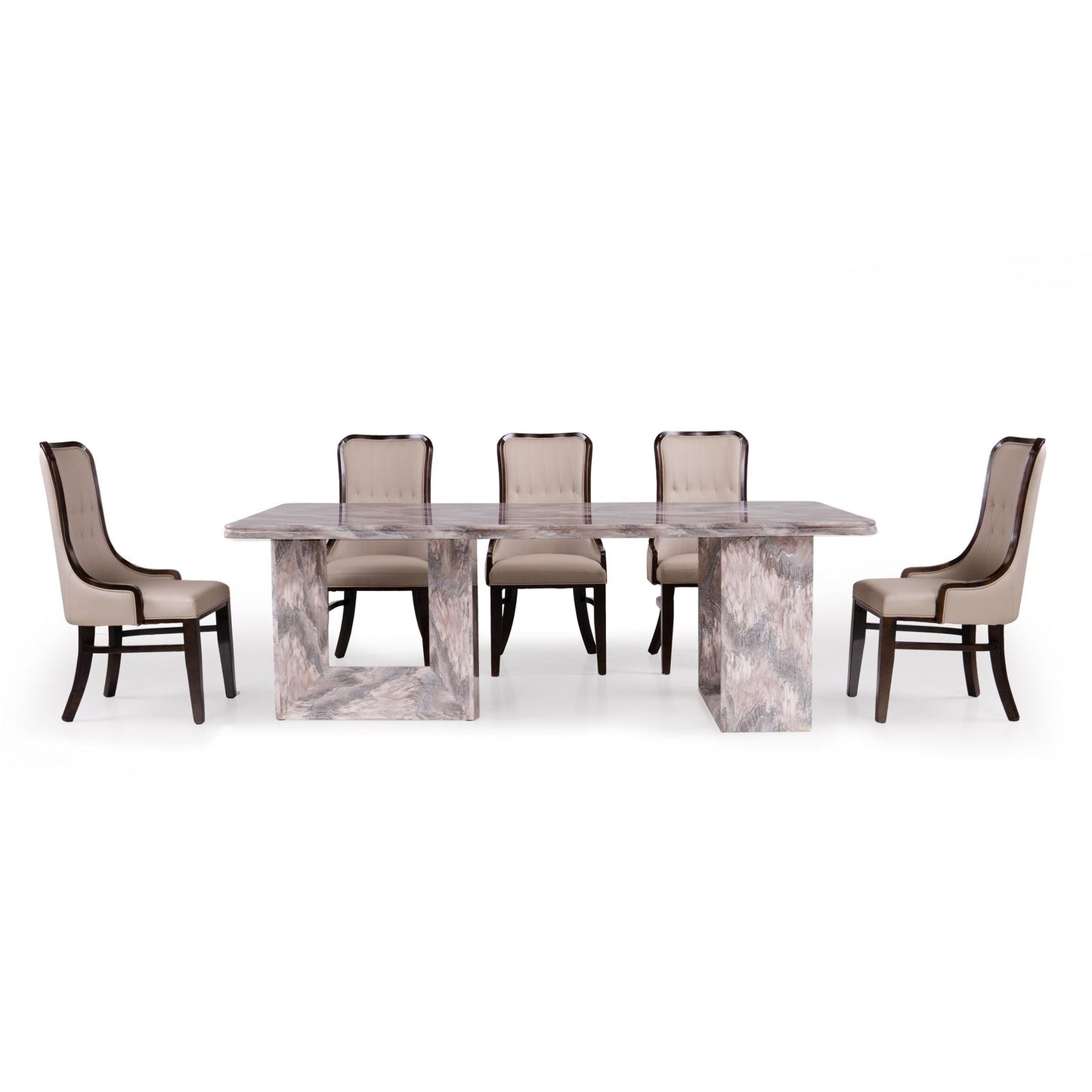 8 Seater Dining Set with Marble Finished Top