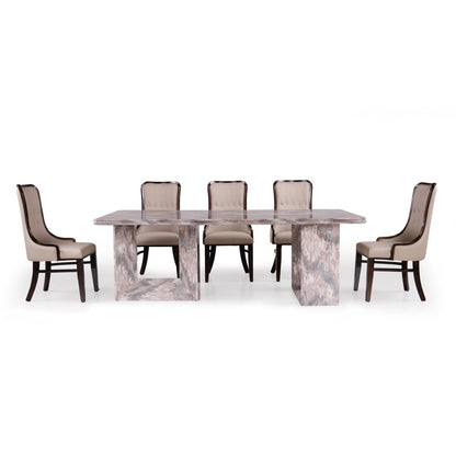 8 Seater Dining Set with Marble Finished Top