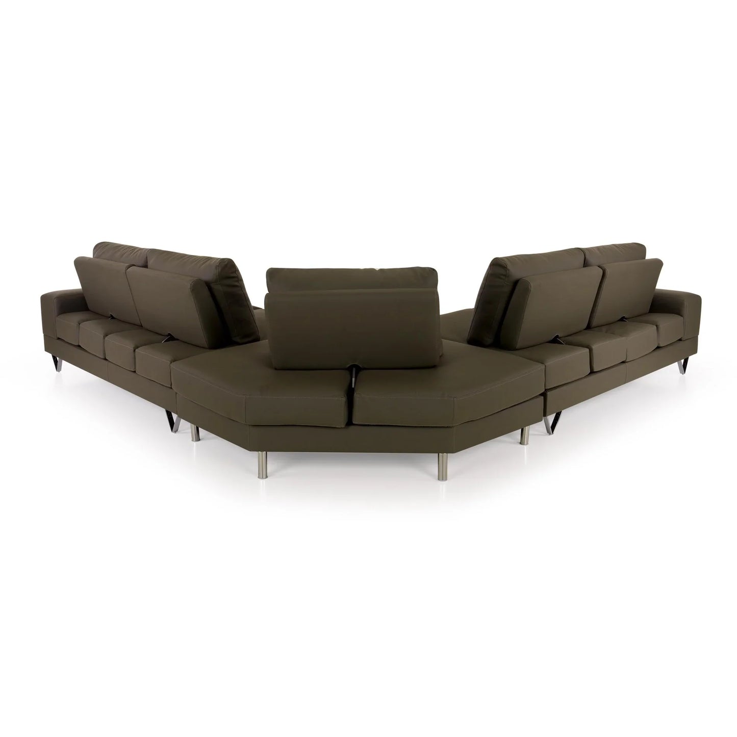 Leatherette Sectional Sofa with USB Port