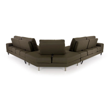 Leatherette Sectional Sofa with USB Port