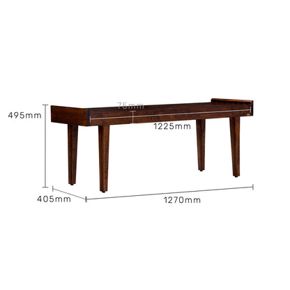 Solid Wood Bench in Dark Oak Finish