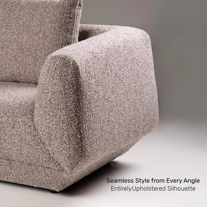 Boucle 3 Seater Sofa in Cocoa Brown