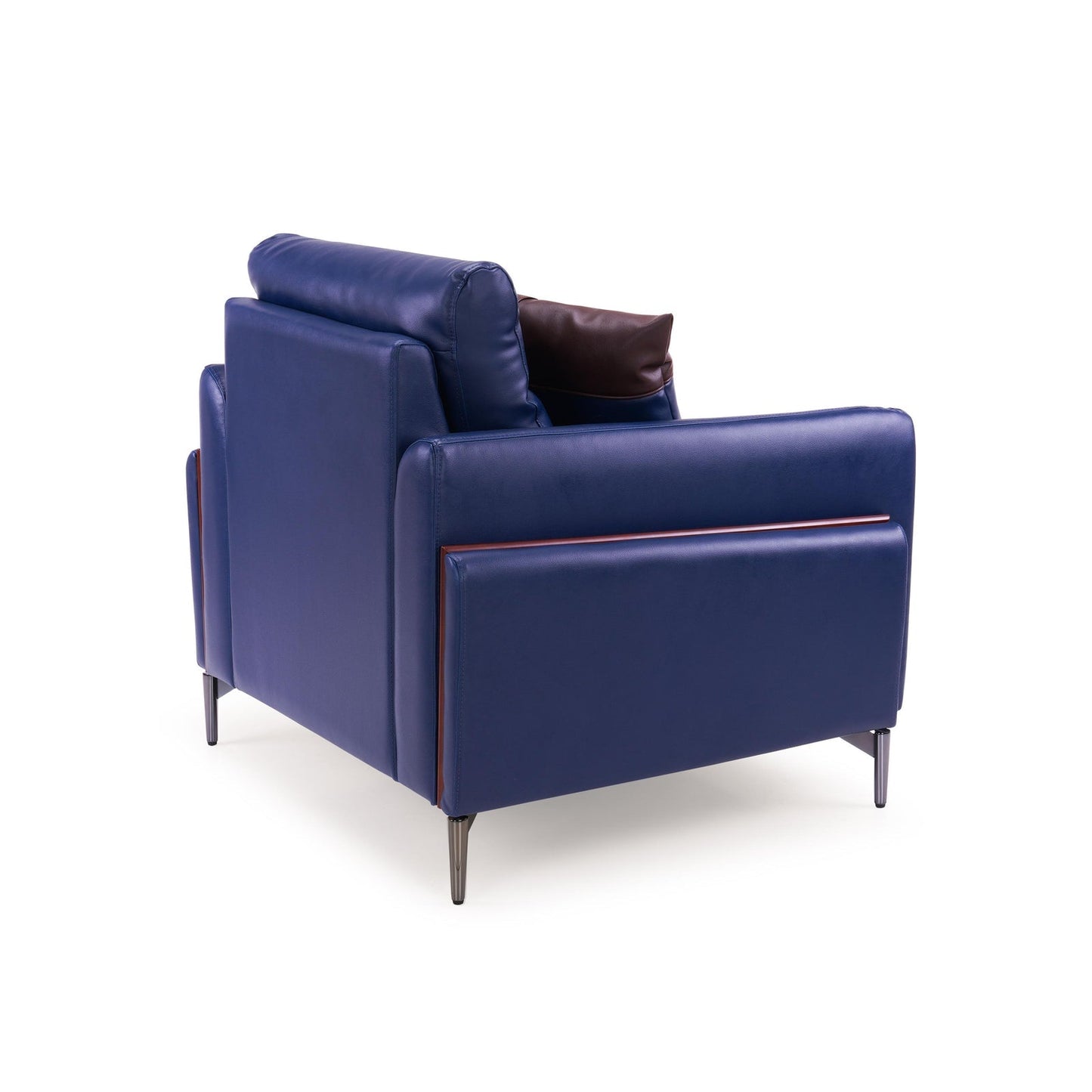 Leatherette 1 Seater Sofa in Galaxy Blue
