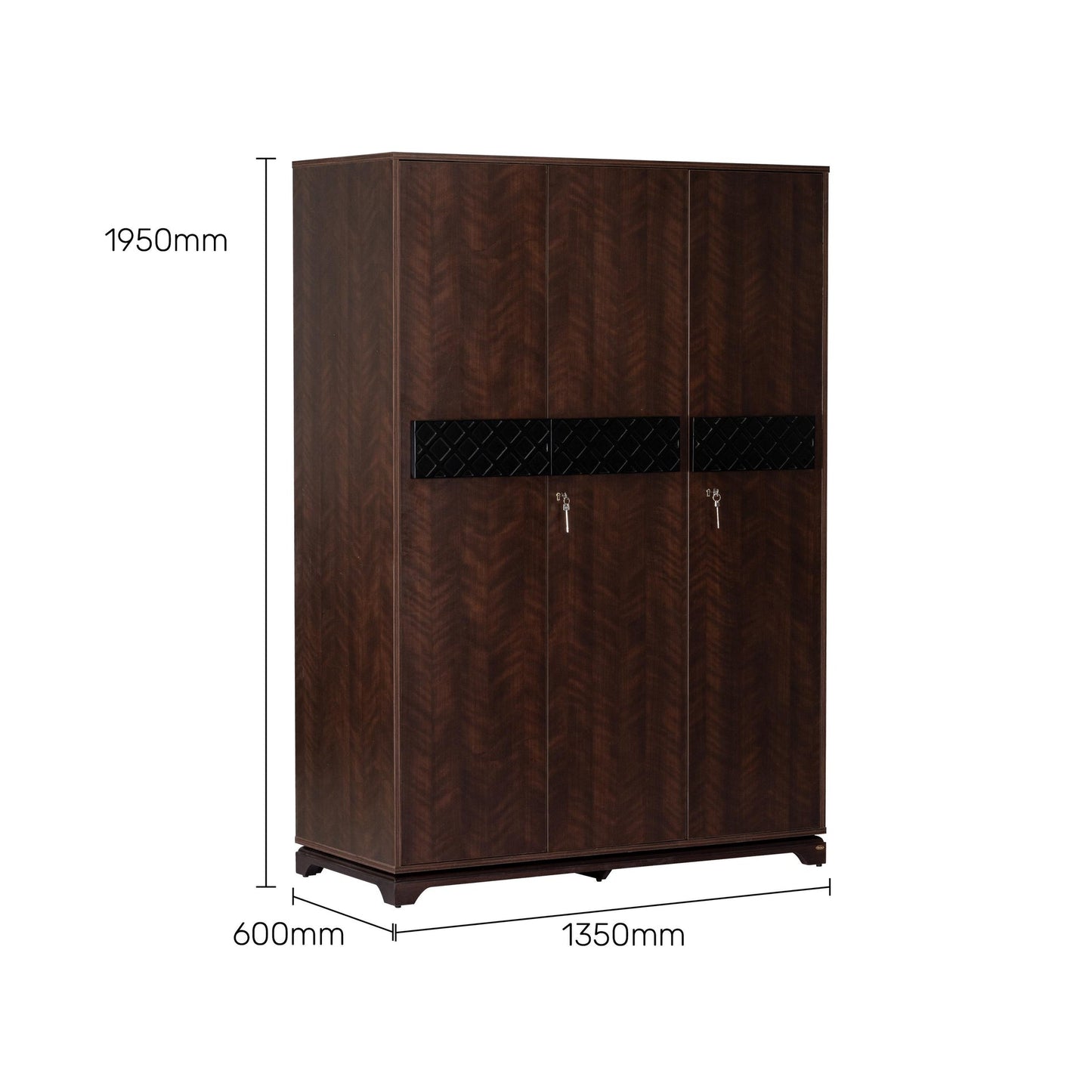 3 Door Wardrobe in Omaha Cherry Finish