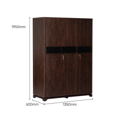 3 Door Wardrobe in Omaha Cherry Finish