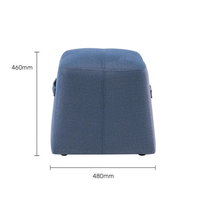 Velvet Ottoman in Dark Blue