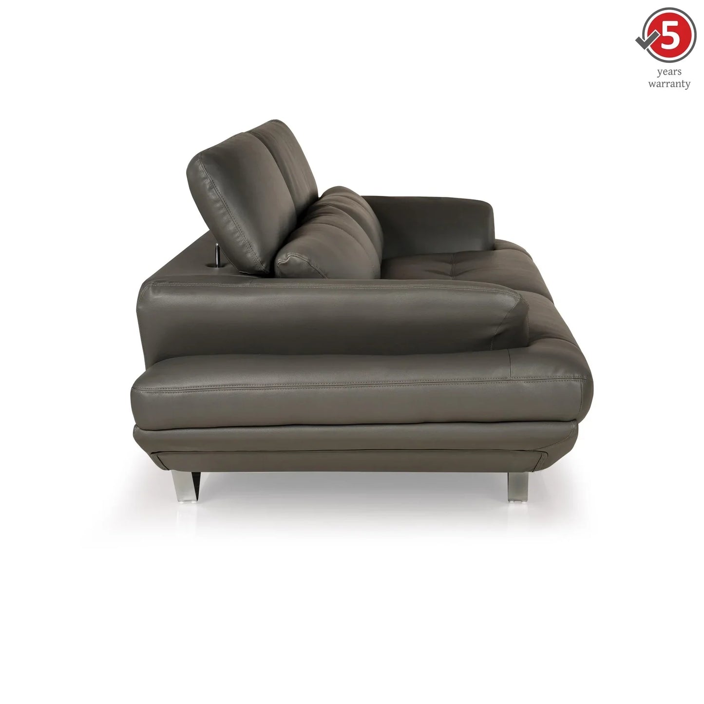 Leatherette 3 Seater Sofa with Adjustable Headrest