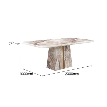 8 Seater Dining Set with Marble Finished Top