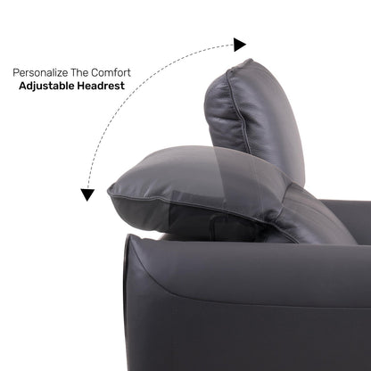 Leather 1 Seater Sofa with Adjustable Headrest