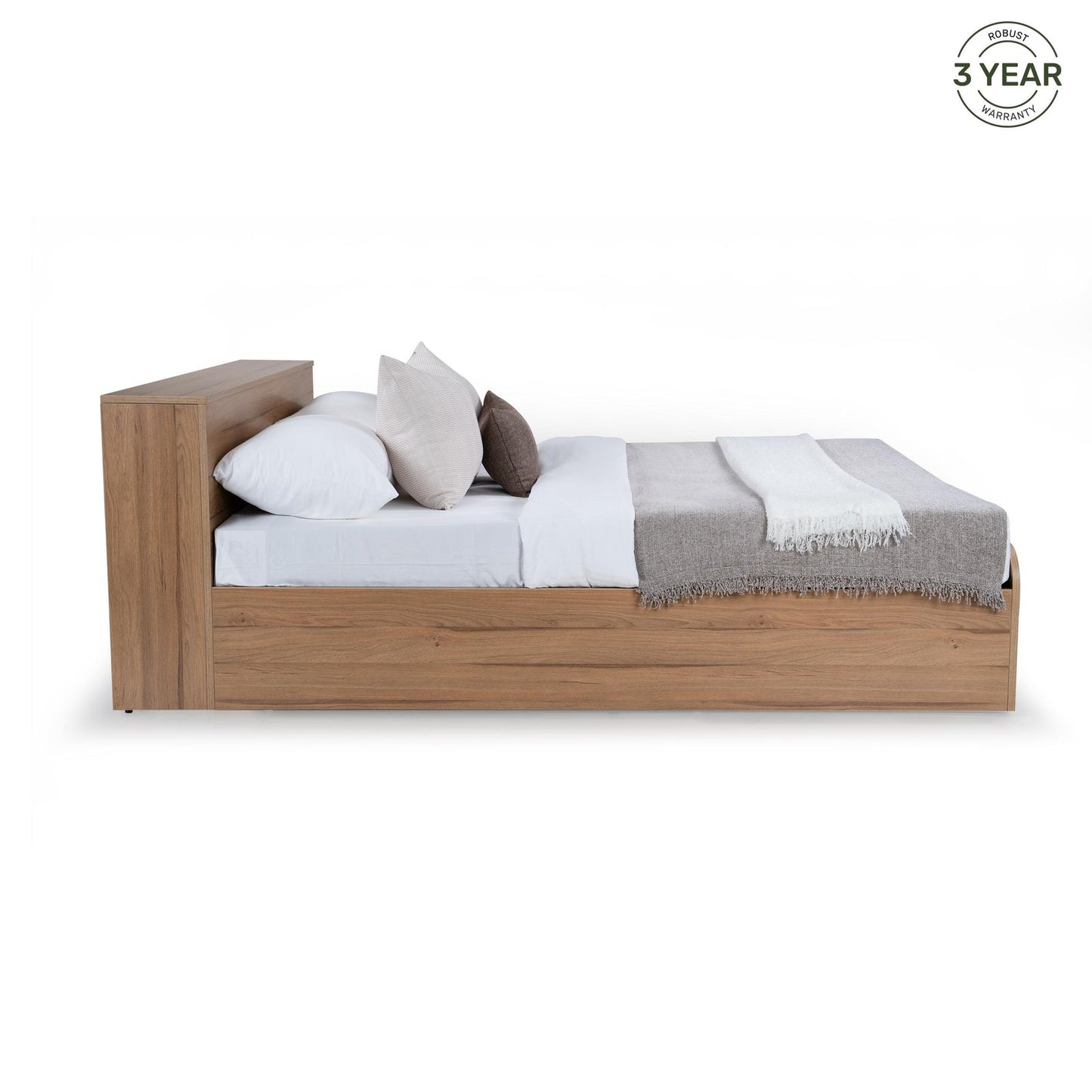 Queen Size Bed with Storage Headboard