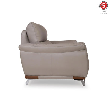 Leather 3 Seater Sofa in Light Grey