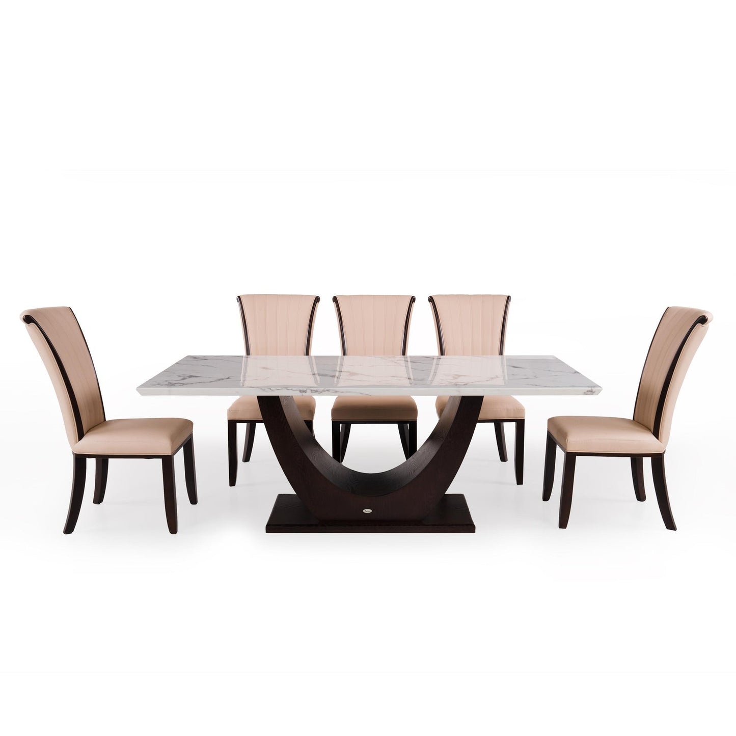 8 Seater Dining Set with Marble Finished Top