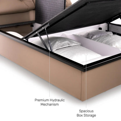 Upholstered Queen Size Bed with Hydraulic Storage