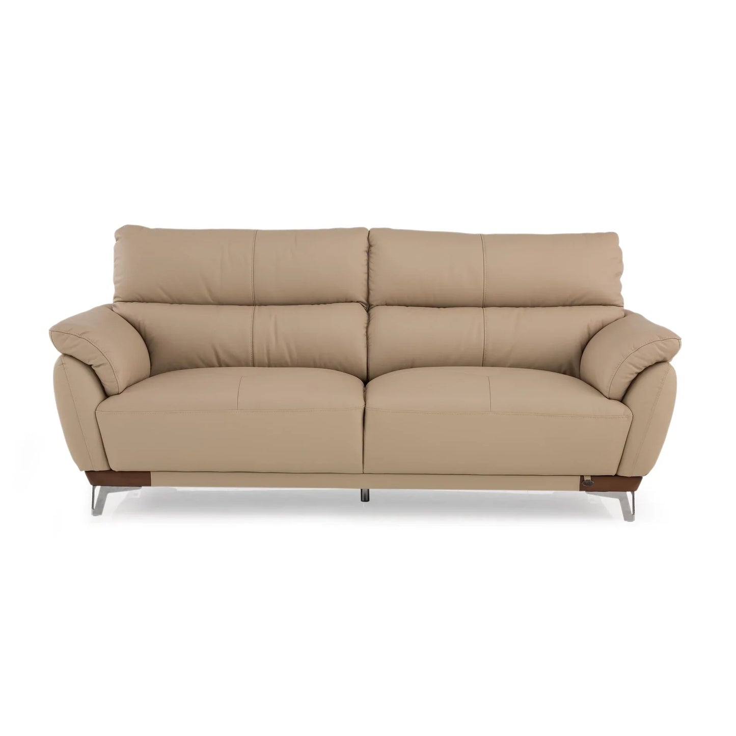 Leather 3 Seater Sofa in Beige