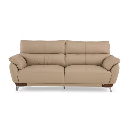 Leather 3 Seater Sofa in Beige