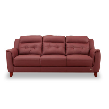 Leather 3 Seater Sofa in Brick Red