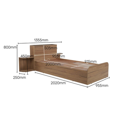 Single Bed with Storage Headboard Extensions