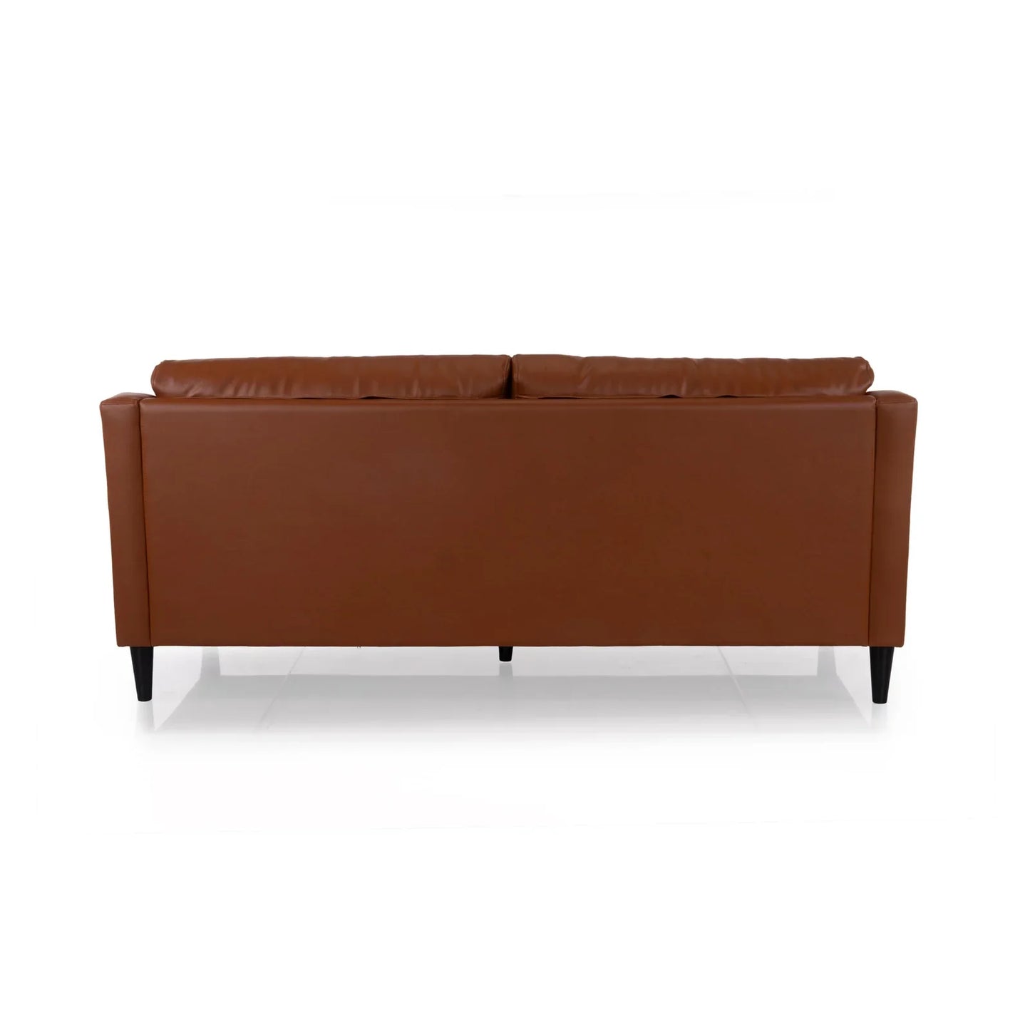 Leatherette 3 Seater Sofa in Cinnamon Brown