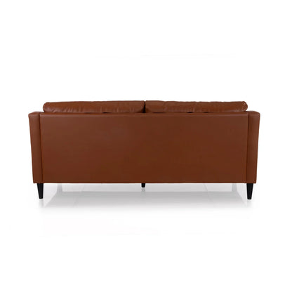 Leatherette 3 Seater Sofa in Cinnamon Brown
