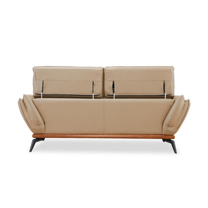 Leather 2 Seater Sofa in Dark Khaki