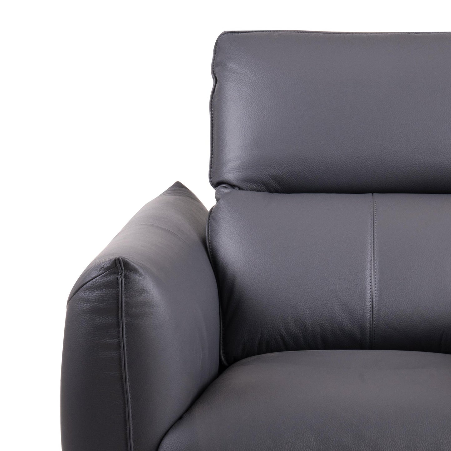Leather 2 Seater Sofa with Adjustable Headrest