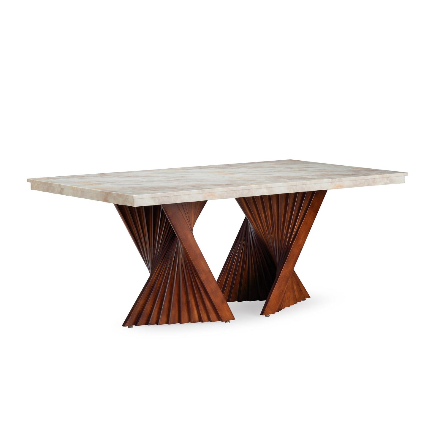 8 Seater Dining Set with Marble Finished Top