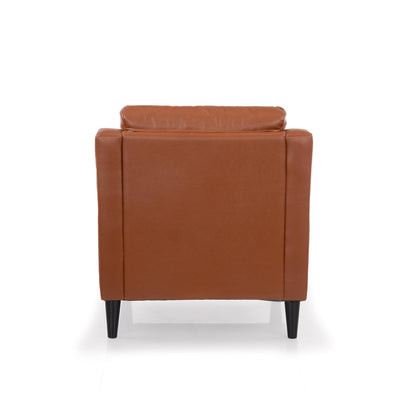 Leatherette 1 Seater Sofa in Tan Brown