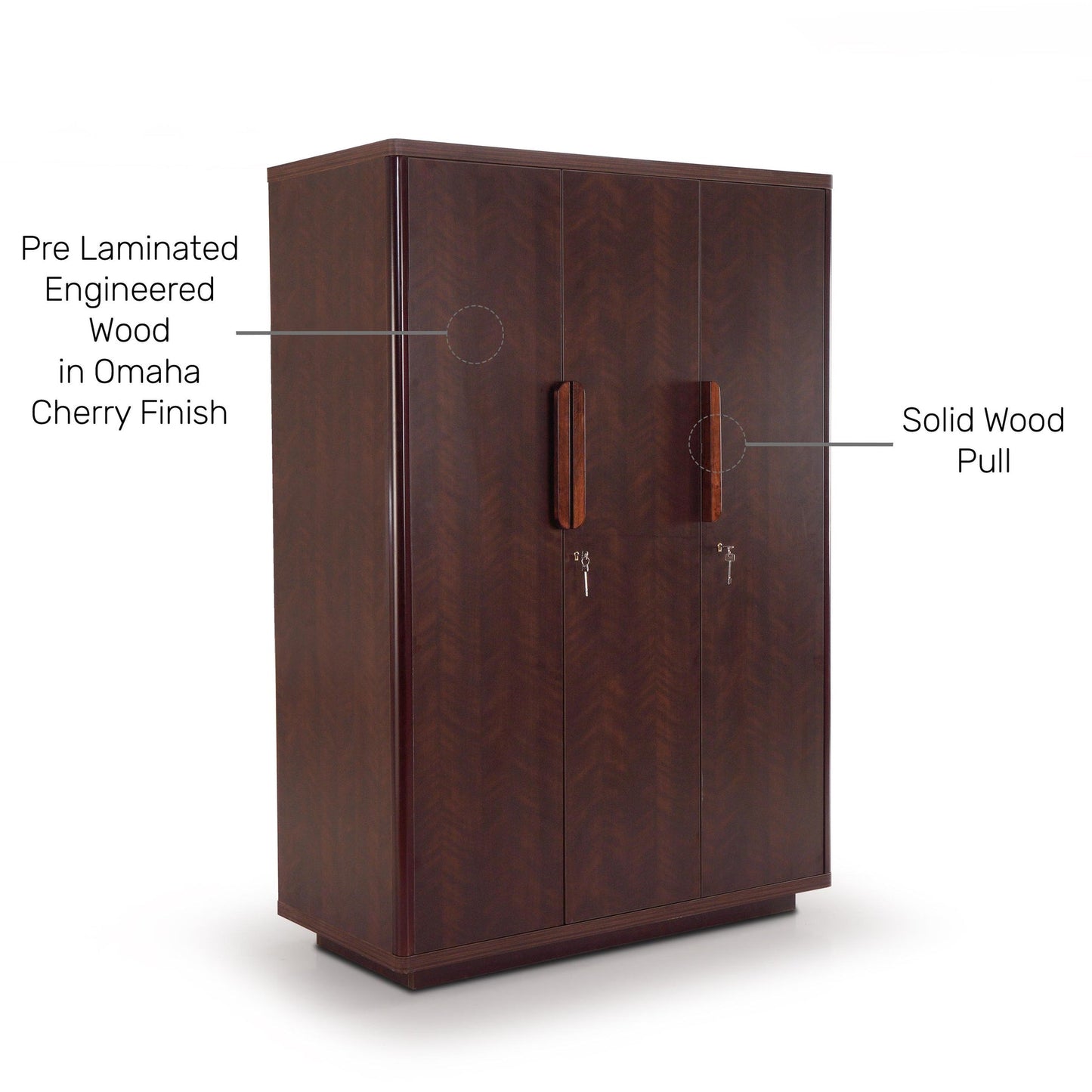 3 Door Wardrobe in Omaha Cherry Finish