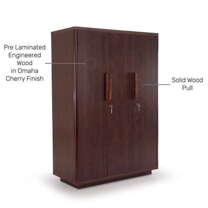 3 Door Wardrobe in Omaha Cherry Finish