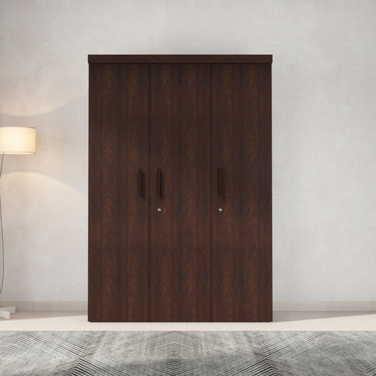 3 Door Wardrobe in Dark Cherry Finish