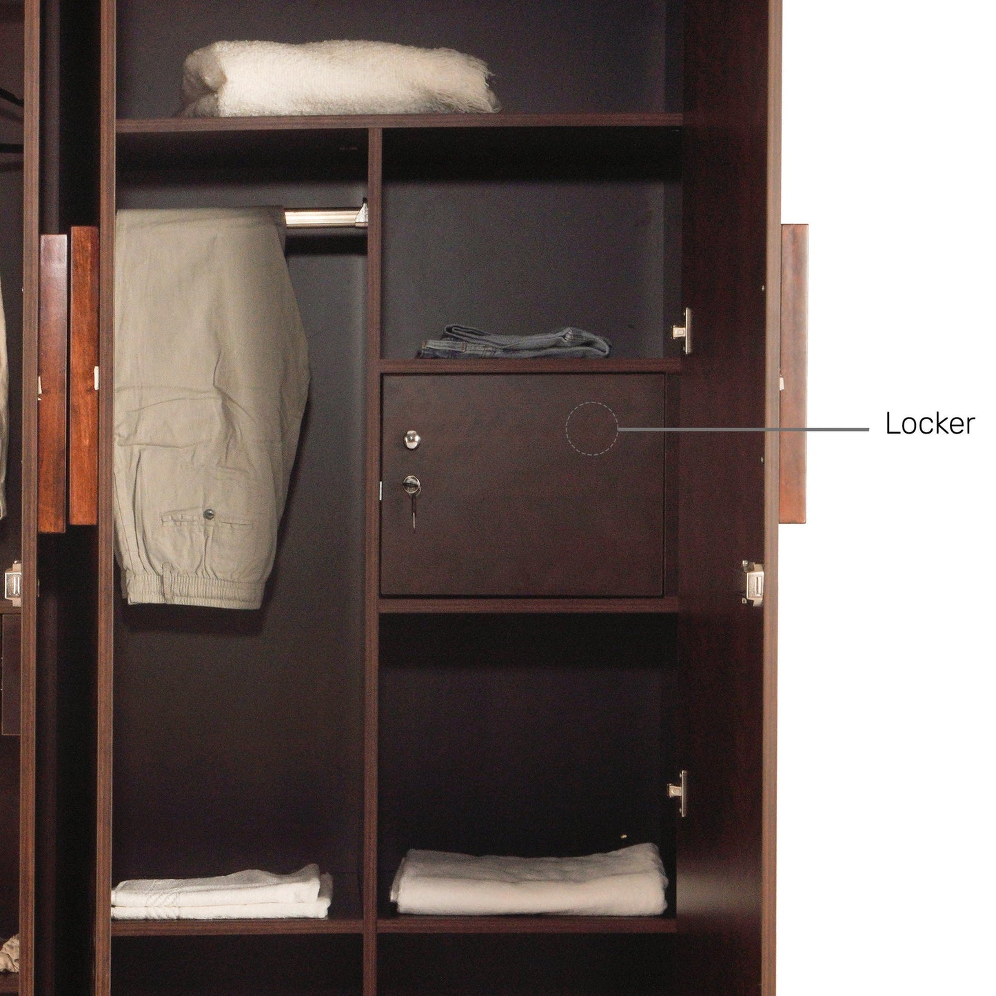 4 Door Wardrobe in Omaha Cherry Finish