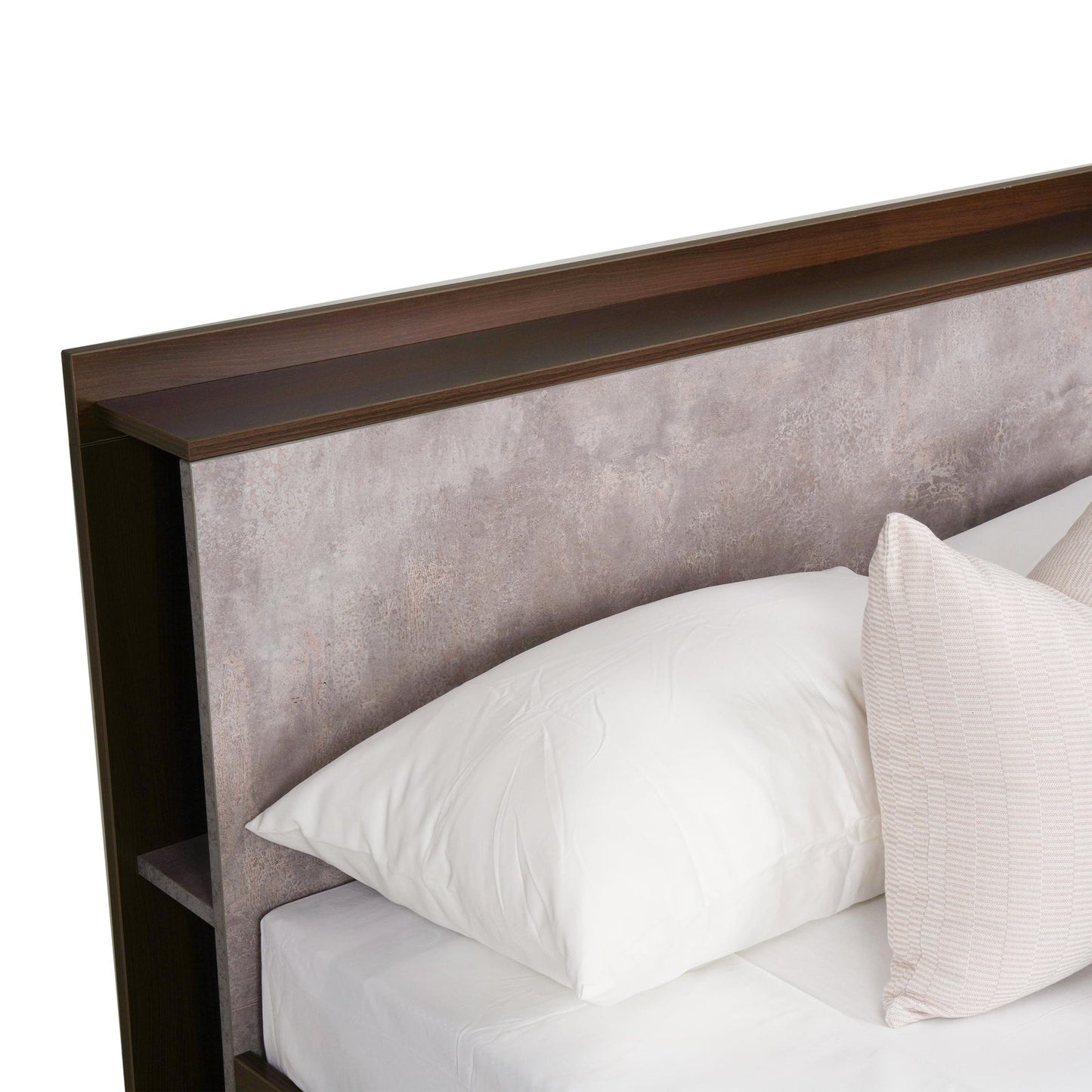 Queen Size Bed with Storage Headboard