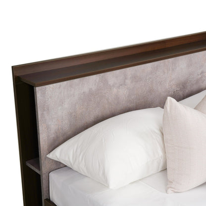 Queen Size Bed with Storage Headboard