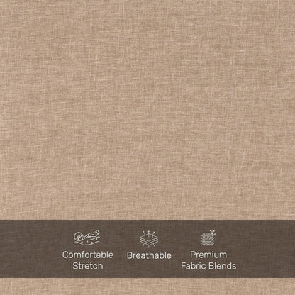 Linen 1 Seater Rolled Arms Sofa in Smokey Taupe