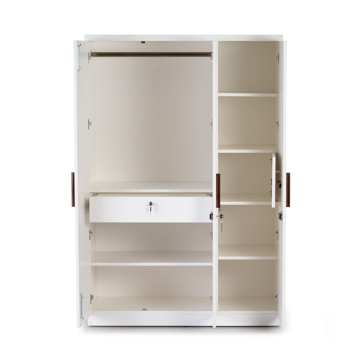 3 Door Wardrobe in Frosty White