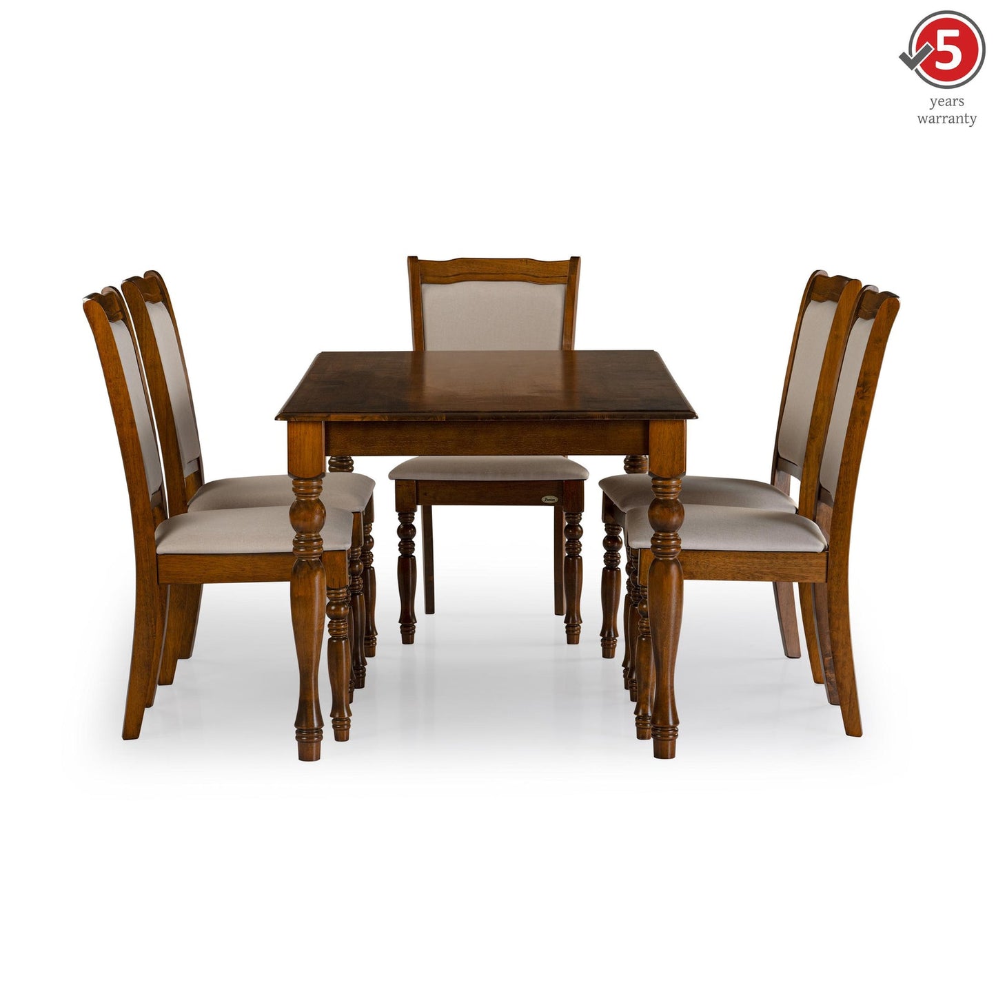 Solid Wood 6 Seater Dining Set in Burnished Oak Finish