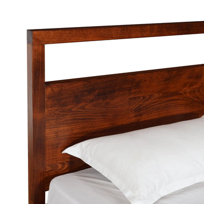 Solid Wood Single Size Bed, Dark Oak Finish