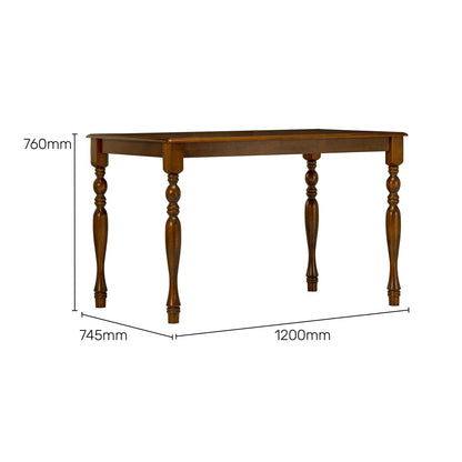 Solid Wood 4 Seater Dining Set in Burnished Oak Finish