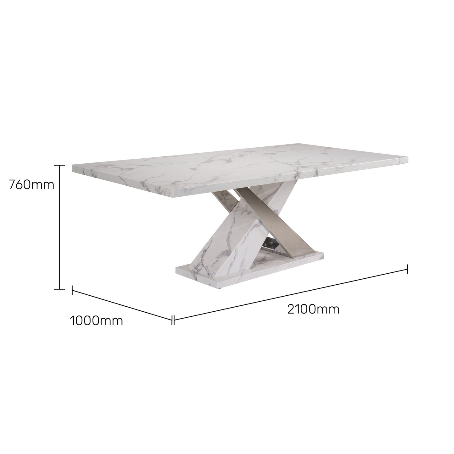 8 Seater Dining Set with Marble Finished Top