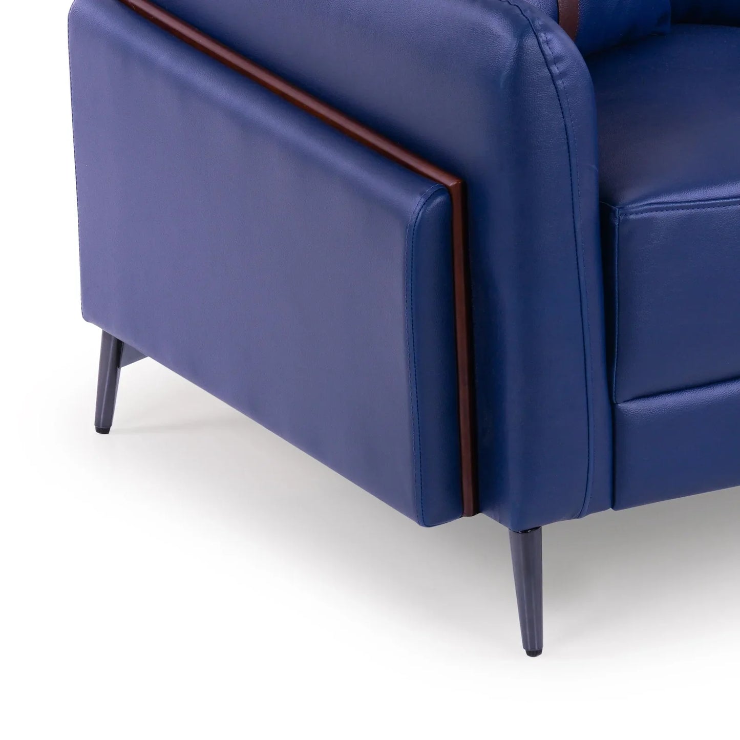 Leatherette 3 Seater Sofa in Galaxy Blue