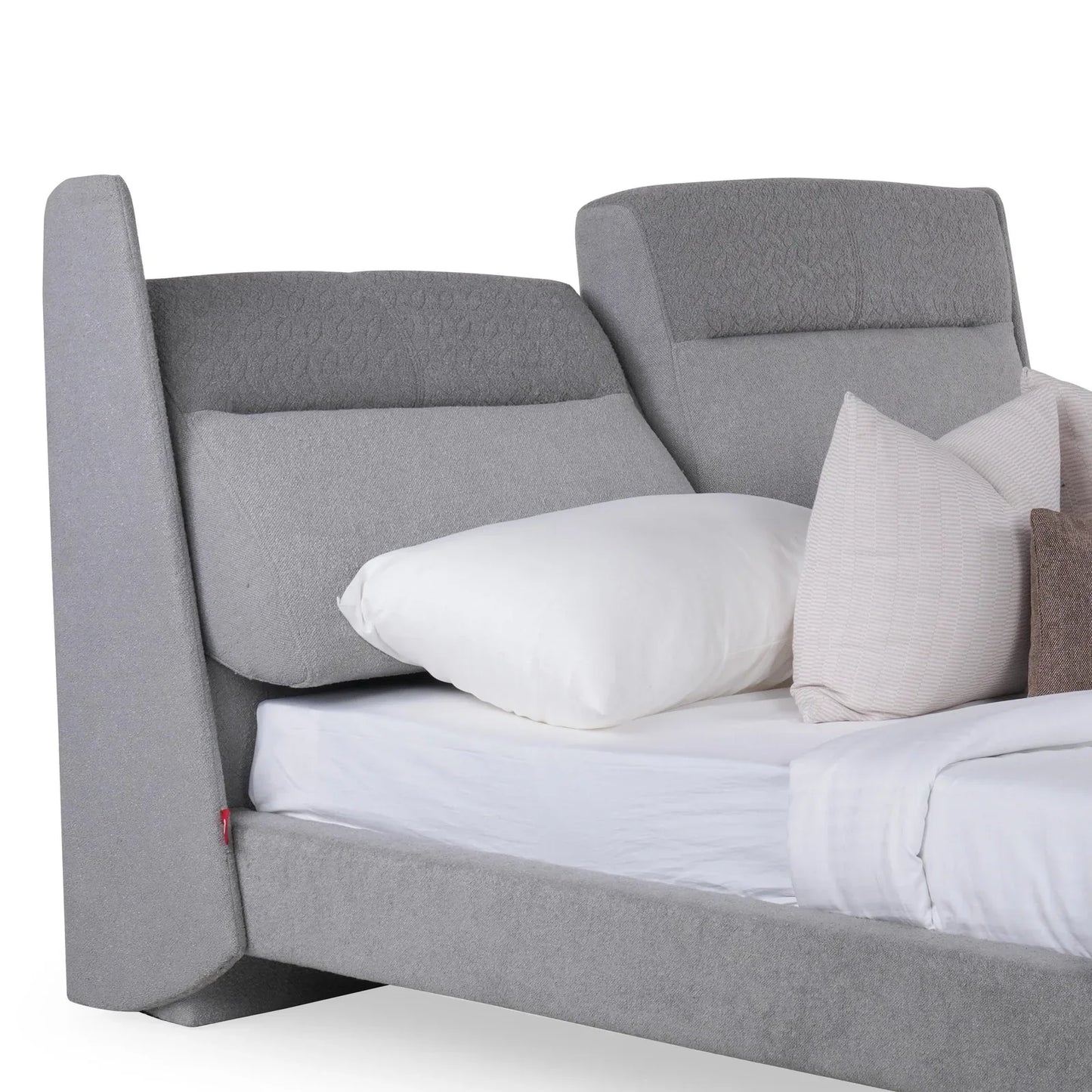 Upholstered Queen Size Bed with Adjustable Headboard